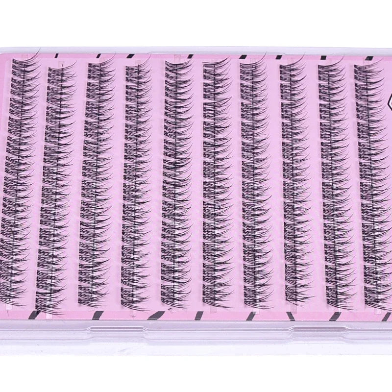 Pestañas postizas autoadhesivas esponjosas con diseño de cola de pez, No requiere pegamento, Kit de bricolaje de extensión de pestañas rizadas de girasol grueso de Anime