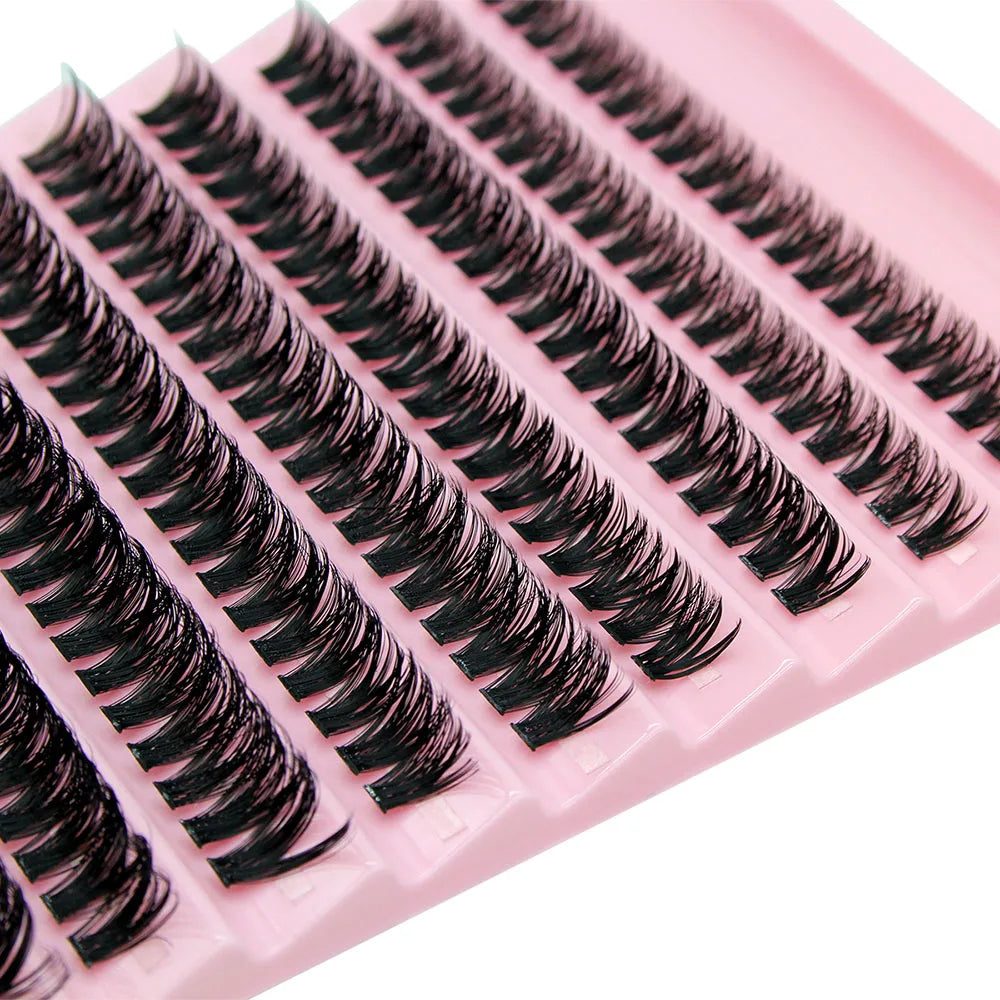 8-16mm Mix Super Bunch 200 Uds pestañas grupos extensiones pestañas postizas C/D Curl 30D estilo encanto volumen ruso