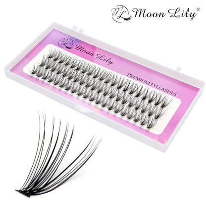 Moonlily-extensión de pestañas profesional 20D 30D, grupo Individual, Natural, largo, negro, volumen 3D, pestañas postizas, maquillaje de grupo