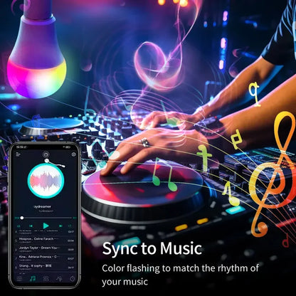 Tuya E27 bombillas Led Bluetooth bombilla inteligente 9W luz que cambia de Color lámpara Led RGB regulable 220V 110V Control por aplicación Smart Life A60