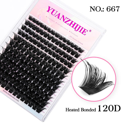 YUANZHIJIE 144 unids/caja 100% extensión de pestañas DIY hecha a mano 8-16mm longitud mixta pestañas segmentadas paquete de pestañas