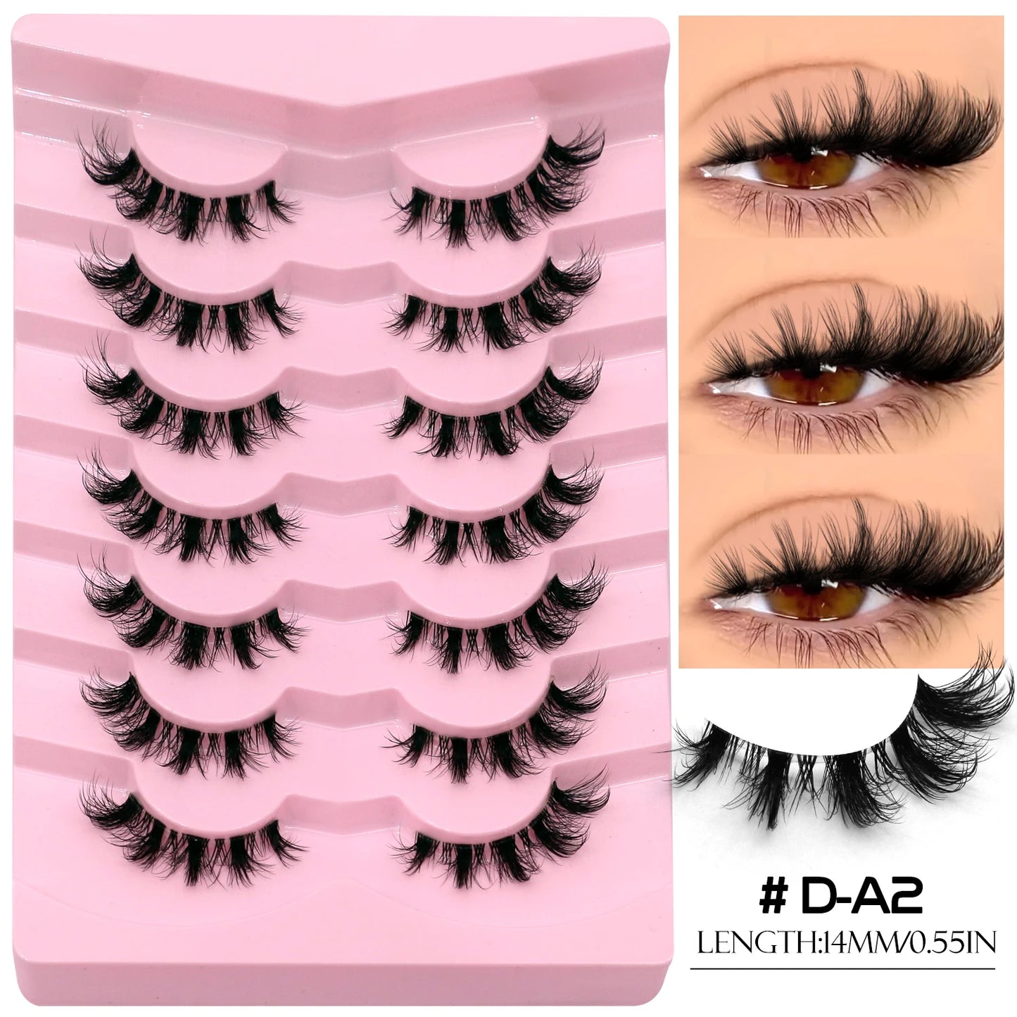 GROINNEYA pestañas postizas pestañas de gato esponjosas pestañas de visón 3D volumen fino banda Invisible ligera Natural pestañas postizas reutilizables