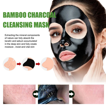 Mascarilla eliminadora de espinillas de carbón de bambú, limpieza profunda, purificadora de poros, crema exfoliante para Control de aceite, mascarilla de barro para el cuidado de la piel