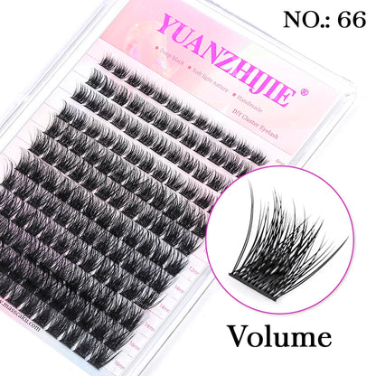 YUANZHIJIE-extensión de pestañas postizas segmentadas, rizo C/D, herramientas de maquillaje de pestañas individuales naturales, suaves, 0,07mm, 8-16mm y mezcla de pestañas