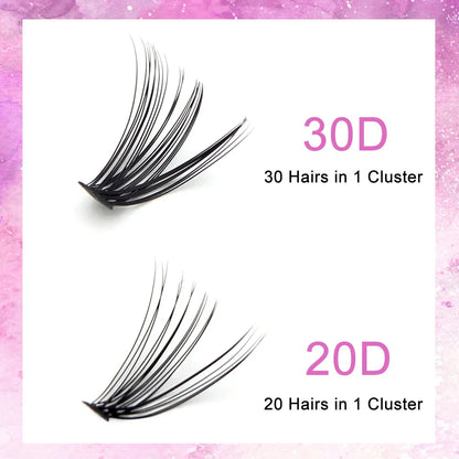 Moonlily-extensión de pestañas profesional 20D 30D, grupo Individual, Natural, largo, negro, volumen 3D, pestañas postizas, maquillaje de grupo
