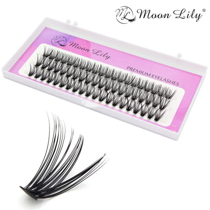 Moonlily-extensión de pestañas profesional 20D 30D, grupo Individual, Natural, largo, negro, volumen 3D, pestañas postizas, maquillaje de grupo