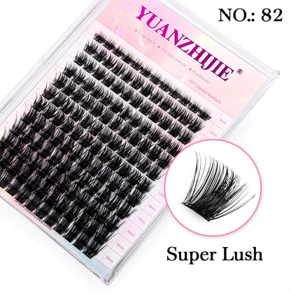 YUANZHIJIE 144 unids/caja 100% extensión de pestañas DIY hecha a mano 8-16mm longitud mixta pestañas segmentadas paquete de pestañas