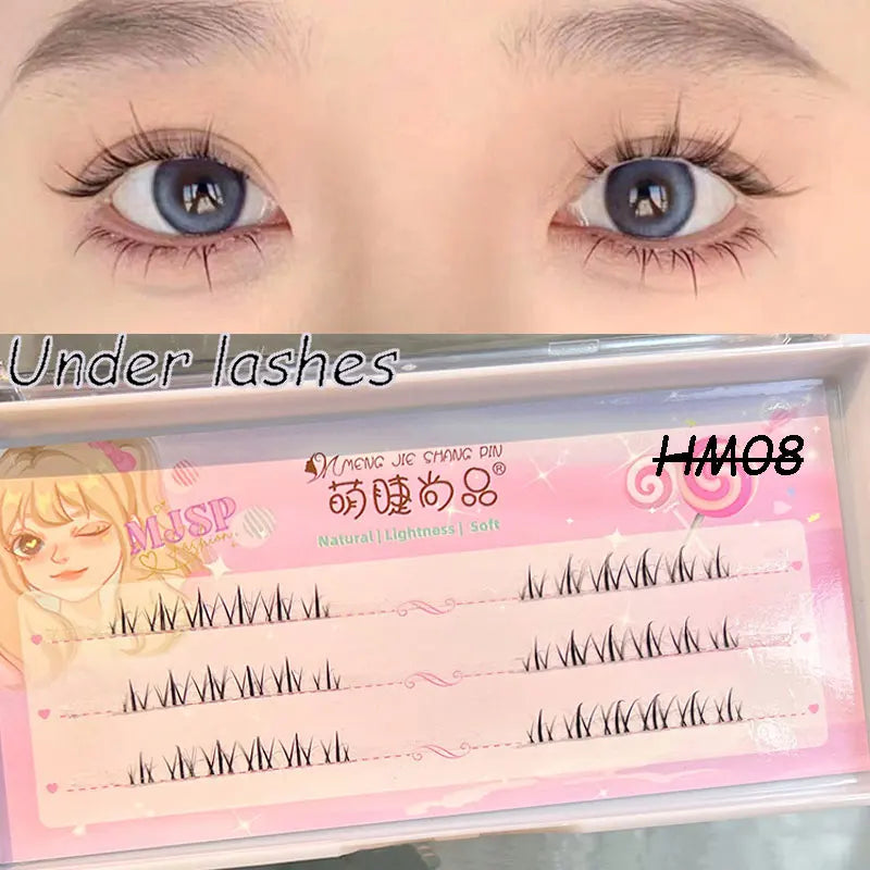 Pestañas Manga DIY pestañas postizas debajo de pestañas grupos de pestañas naturales pestañas individuales pestañas diarias extensión de pestañas