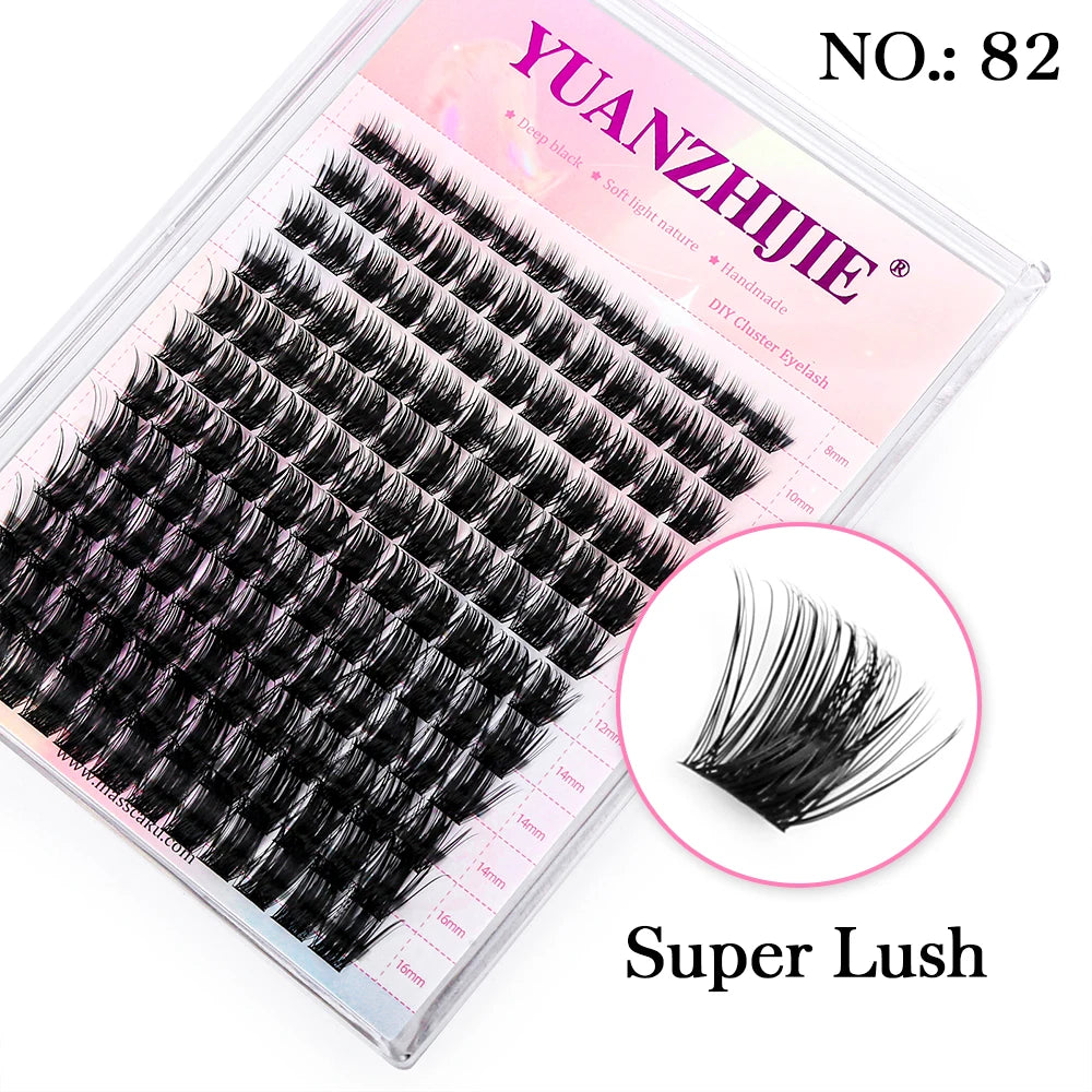 YUANZHIJIE-extensión de pestañas postizas segmentadas, rizo C/D, herramientas de maquillaje de pestañas individuales naturales, suaves, 0,07mm, 8-16mm y mezcla de pestañas