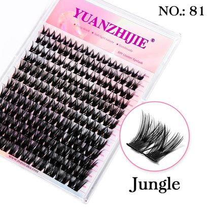 YUANZHIJIE-extensión de pestañas postizas segmentadas, rizo C/D, herramientas de maquillaje de pestañas individuales naturales, suaves, 0,07mm, 8-16mm y mezcla de pestañas