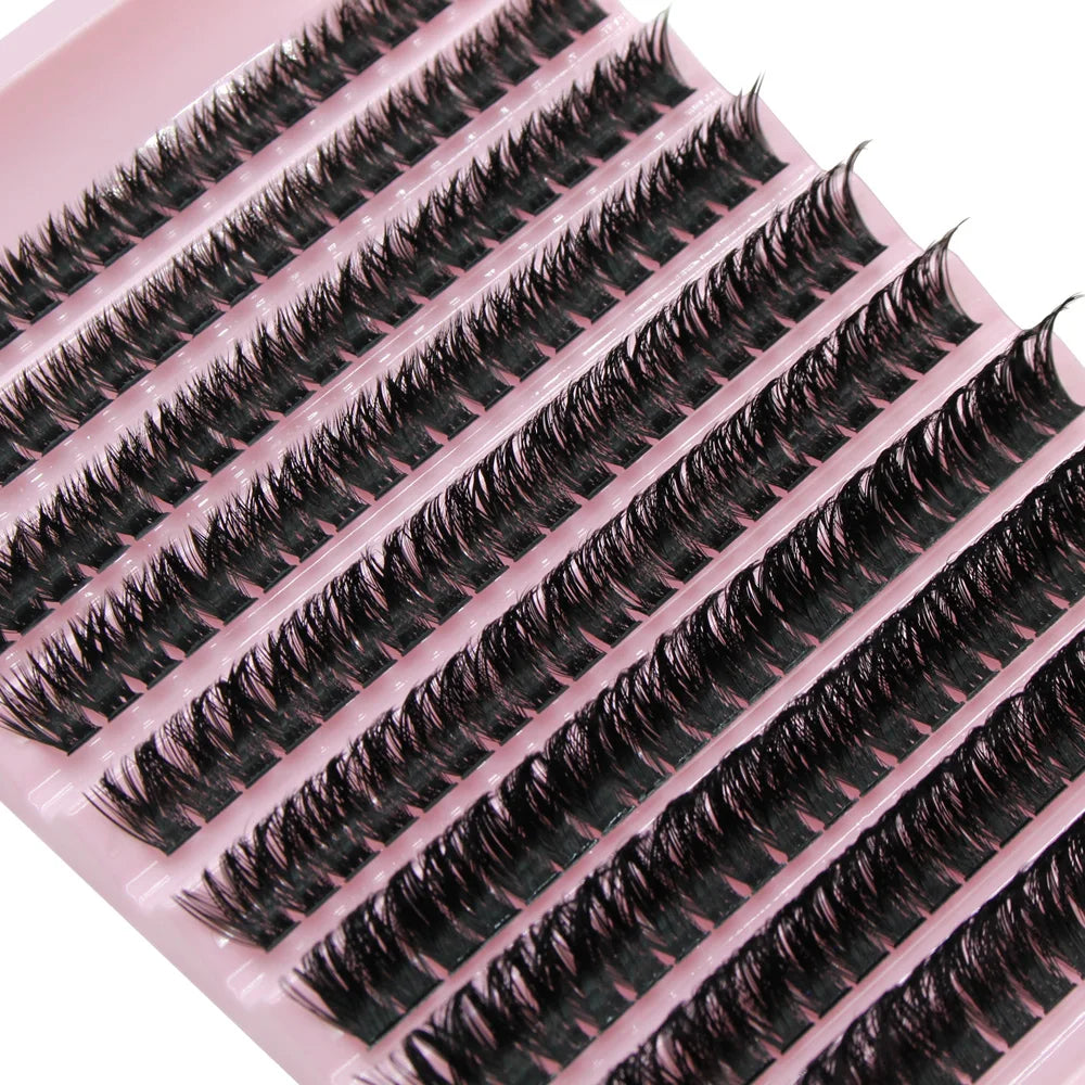8-16mm Mix Super Bunch 200 Uds pestañas grupos extensiones pestañas postizas C/D Curl 30D estilo encanto volumen ruso