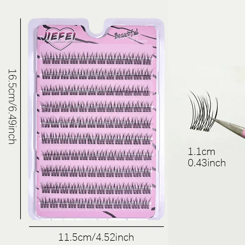 Pestañas postizas autoadhesivas esponjosas con diseño de cola de pez, No requiere pegamento, Kit de bricolaje de extensión de pestañas rizadas de girasol grueso de Anime