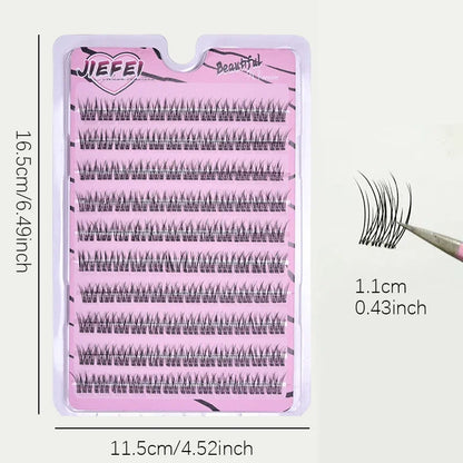 Pestañas postizas autoadhesivas esponjosas con diseño de cola de pez, No requiere pegamento, Kit de bricolaje de extensión de pestañas rizadas de girasol grueso de Anime