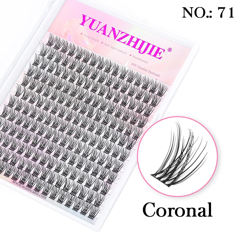 YUANZHIJIE-extensión de pestañas postizas segmentadas, rizo C/D, herramientas de maquillaje de pestañas individuales naturales, suaves, 0,07mm, 8-16mm y mezcla de pestañas