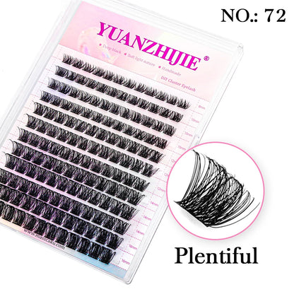 YUANZHIJIE-extensión de pestañas postizas segmentadas, rizo C/D, herramientas de maquillaje de pestañas individuales naturales, suaves, 0,07mm, 8-16mm y mezcla de pestañas