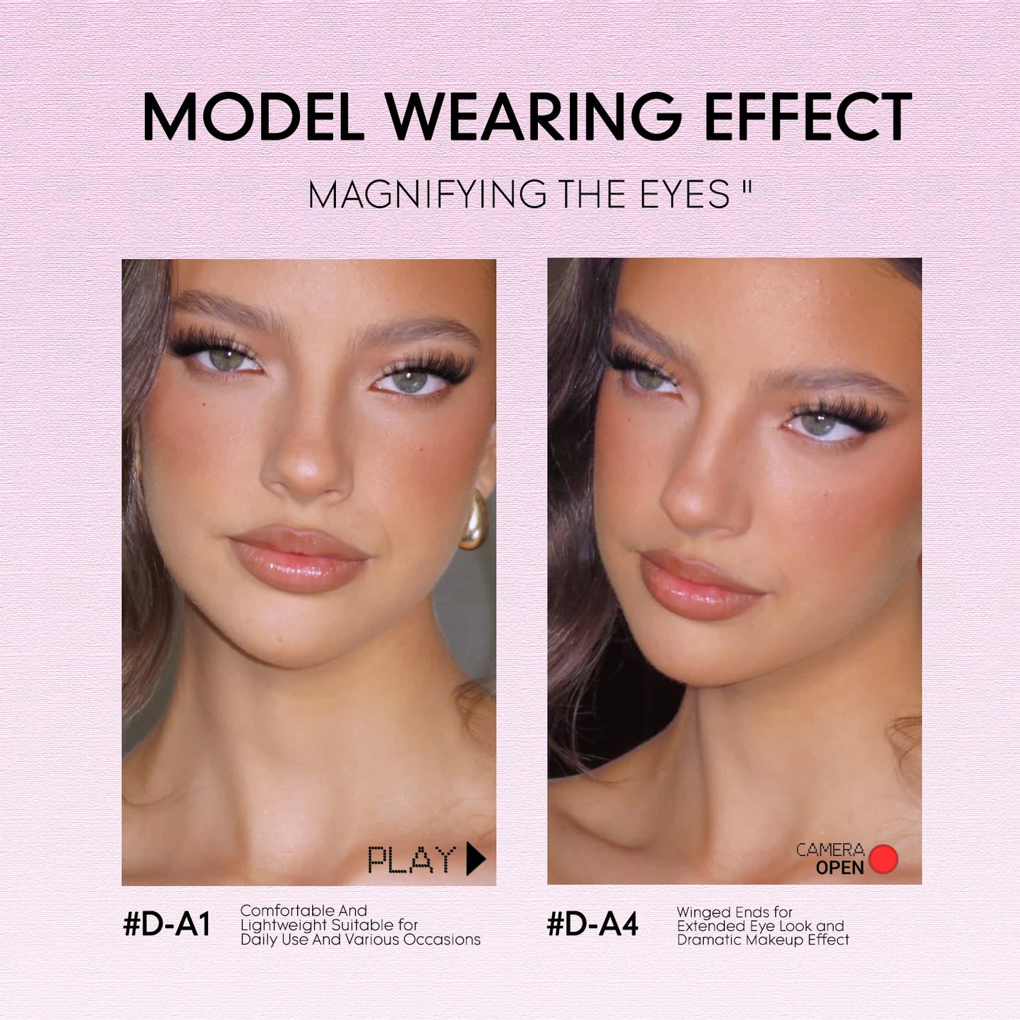 GROINNEYA pestañas postizas pestañas de gato esponjosas pestañas de visón 3D volumen fino banda Invisible ligera Natural pestañas postizas reutilizables