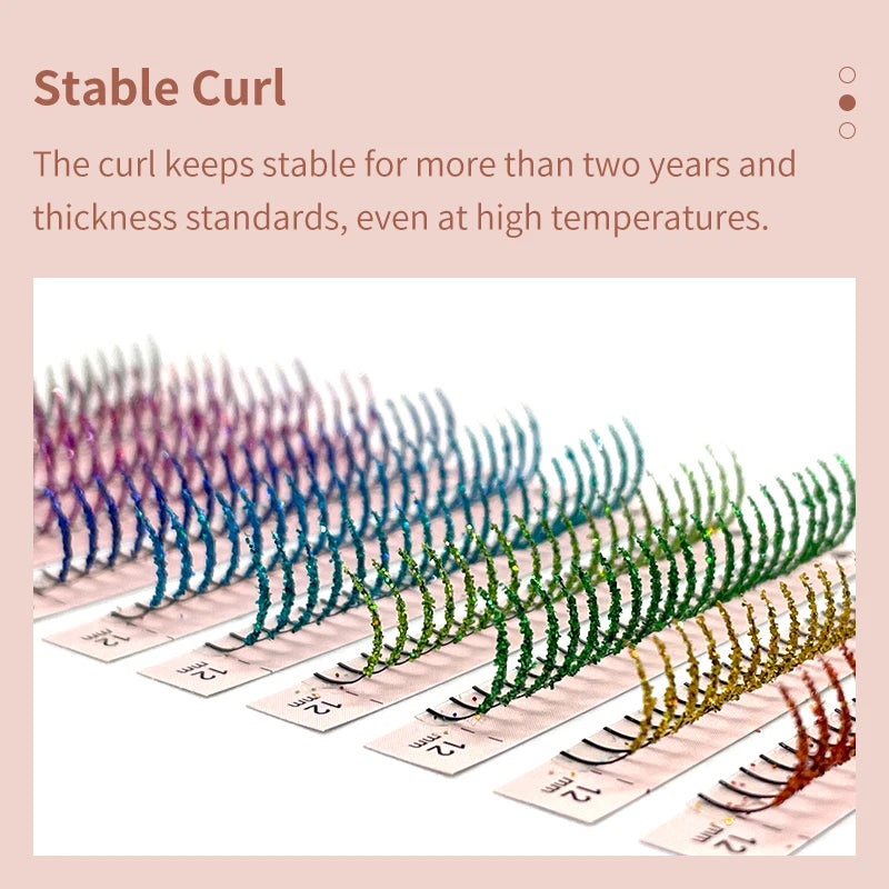 DIYDAY pestañas de colores brillantes mixtas individuales prefabricadas ventiladores de volumen rusos extensión de pestañas con purpurina al por mayor para Halloween