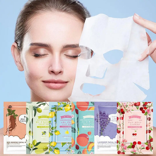 Nuevo 1 bolsa de mascarilla Facial con fragancia Floral de frutas, mascarilla Facial hidratante reafirmante de manzanilla y arándanos para la piel de la cara del coche T5R4
