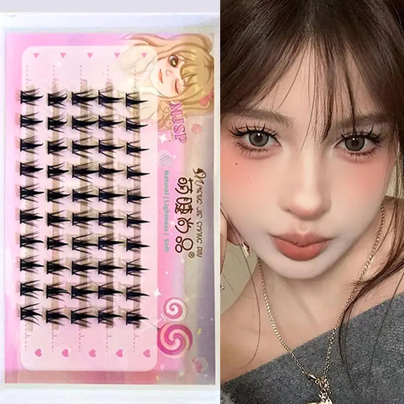 Pestañas Manga DIY pestañas postizas debajo de pestañas grupos de pestañas naturales pestañas individuales pestañas diarias extensión de pestañas