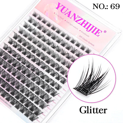 YUANZHIJIE-extensión de pestañas postizas segmentadas, rizo C/D, herramientas de maquillaje de pestañas individuales naturales, suaves, 0,07mm, 8-16mm y mezcla de pestañas