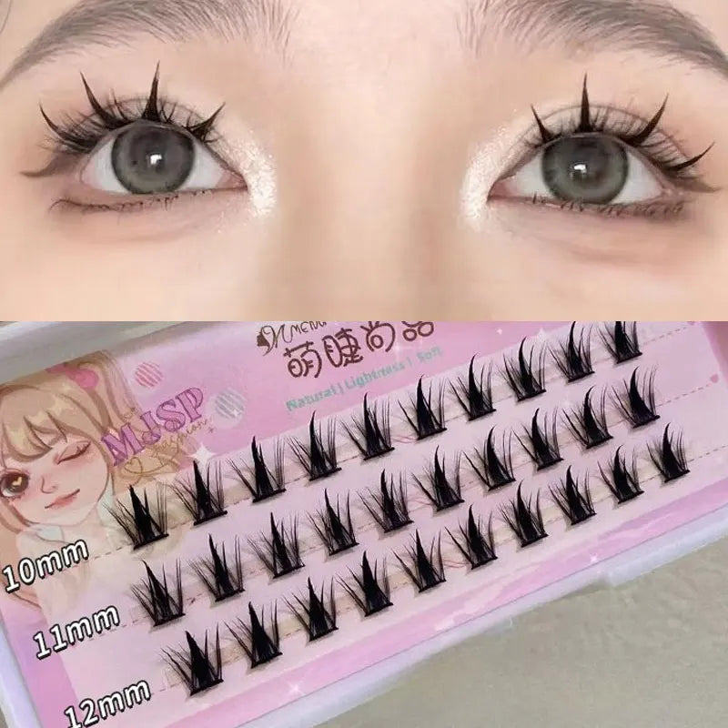 Pestañas Manga DIY pestañas postizas debajo de pestañas grupos de pestañas naturales pestañas individuales pestañas diarias extensión de pestañas