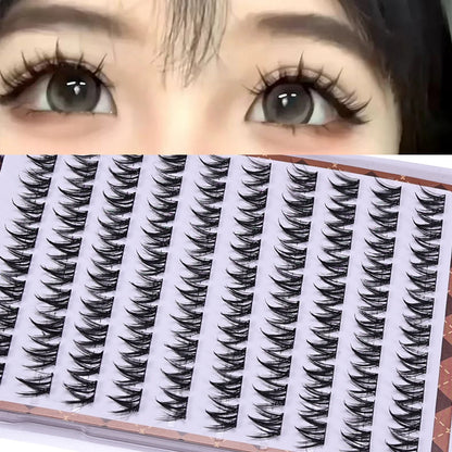 Pestañas postizas autoadhesivas sin pegamento, voluminosas, esponjosas, gruesas, rizadas naturales, extensión de pestañas de girasol en forma de W, ojos de Manga DIY