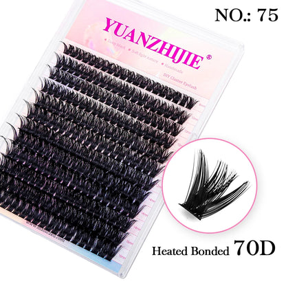 YUANZHIJIE 144 unids/caja 100% extensión de pestañas DIY hecha a mano 8-16mm longitud mixta pestañas segmentadas paquete de pestañas