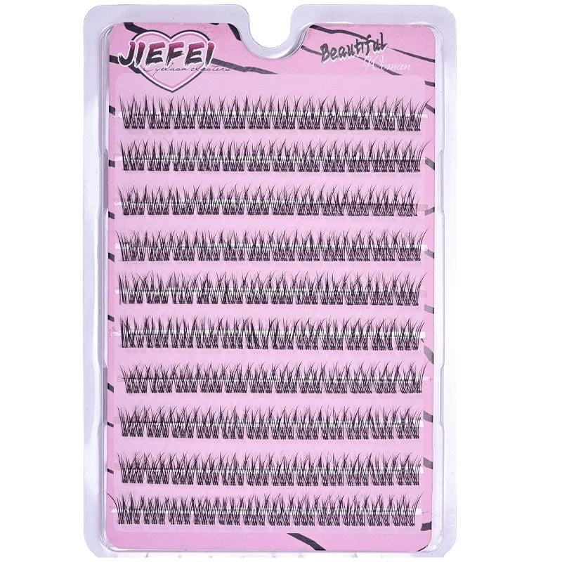 Pestañas postizas autoadhesivas esponjosas con diseño de cola de pez, No requiere pegamento, Kit de bricolaje de extensión de pestañas rizadas de girasol grueso de Anime