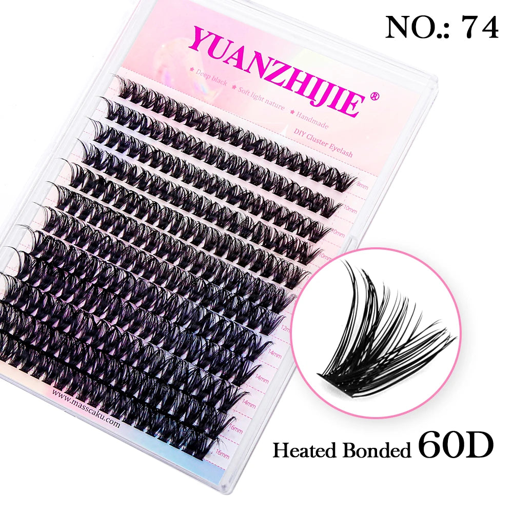 YUANZHIJIE 144 unids/caja 100% extensión de pestañas DIY hecha a mano 8-16mm longitud mixta pestañas segmentadas paquete de pestañas