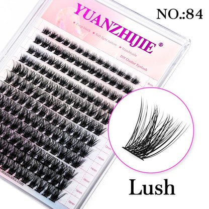 YUANZHIJIE 144 unids/caja 100% extensión de pestañas DIY hecha a mano 8-16mm longitud mixta pestañas segmentadas paquete de pestañas