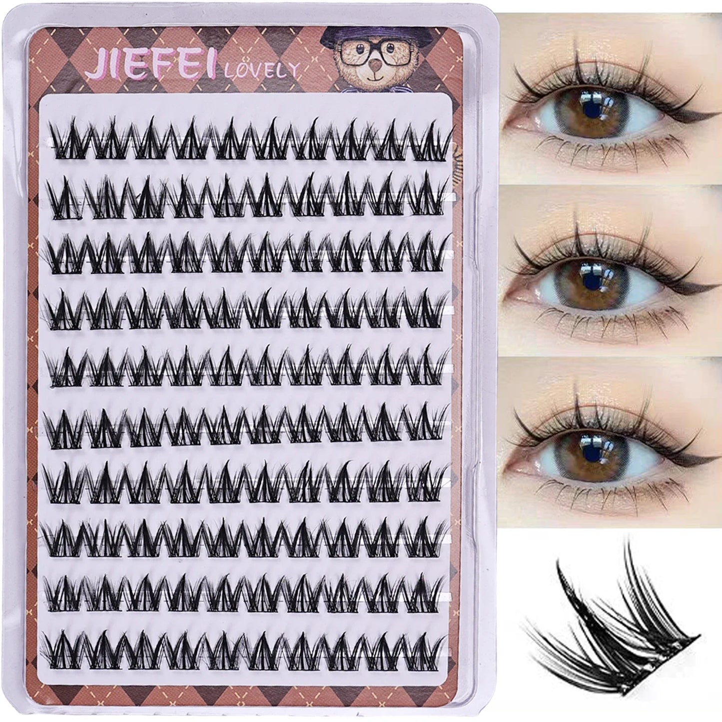 Pestañas postizas autoadhesivas sin pegamento, voluminosas, esponjosas, gruesas, rizadas naturales, extensión de pestañas de girasol en forma de W, ojos de Manga DIY