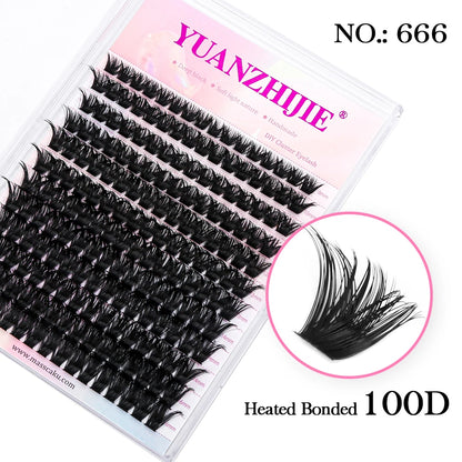 YUANZHIJIE-extensión de pestañas postizas segmentadas, rizo C/D, herramientas de maquillaje de pestañas individuales naturales, suaves, 0,07mm, 8-16mm y mezcla de pestañas