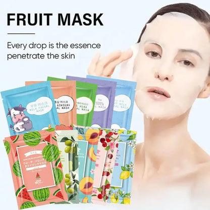 Nuevo 1 bolsa de mascarilla Facial con fragancia Floral de frutas, mascarilla Facial hidratante reafirmante de manzanilla y arándanos para la piel de la cara del coche T5R4